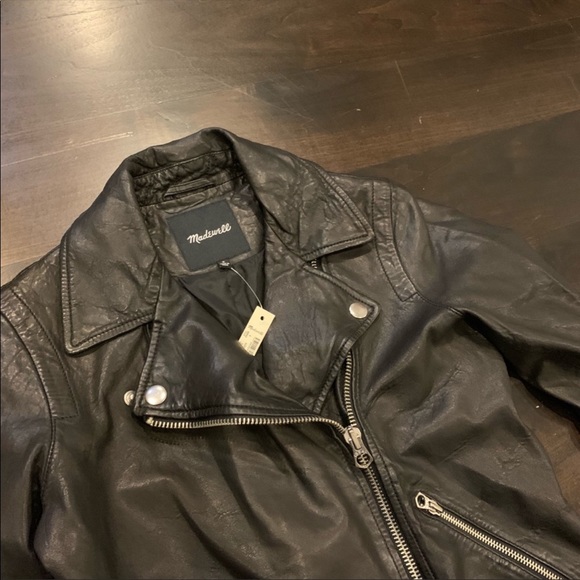 🆕 Madewell Leather Biker Jacket - Picture 3 of 9